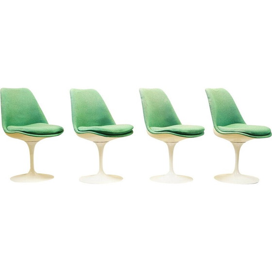 Image 1 of Set van 4 vintage Tulip stoelen in Abs plastic en stof van Eero Saarinen voor Knoll International, 1959
