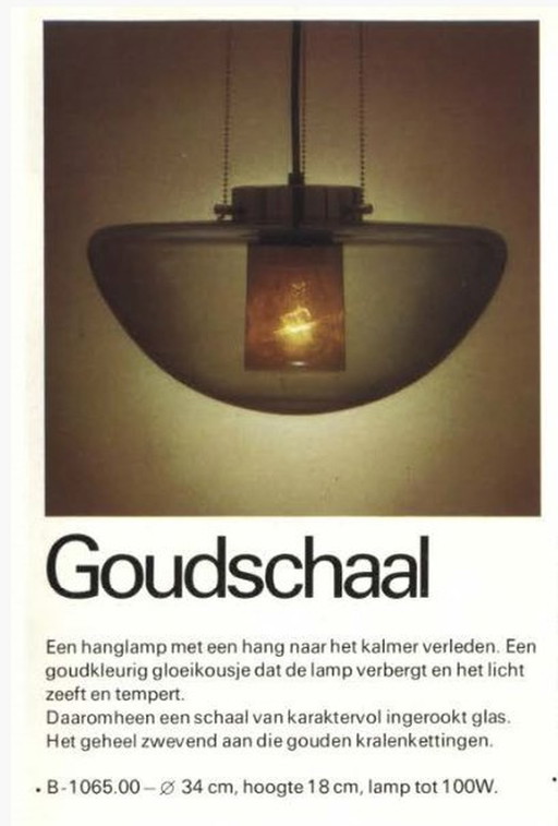 Raak Goudschaal -  B-1065 1972 Hanglamp