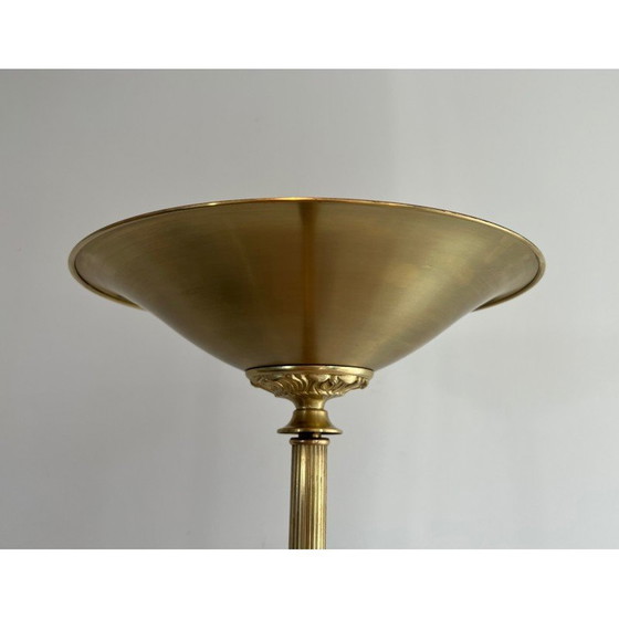 Image 1 of Vintage messing vloerlamp met verwijderbare reflector, Frankrijk 1970