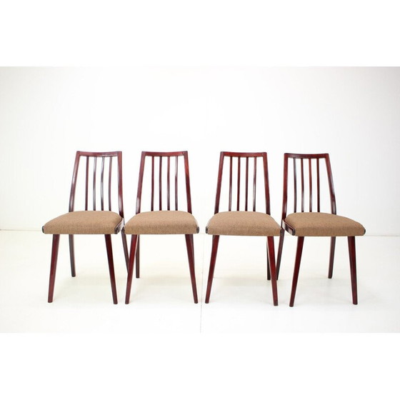 Image 1 of Set van 4 vintage houten eetkamerstoelen van Jitona, Tsjecho-Slowakije 1970