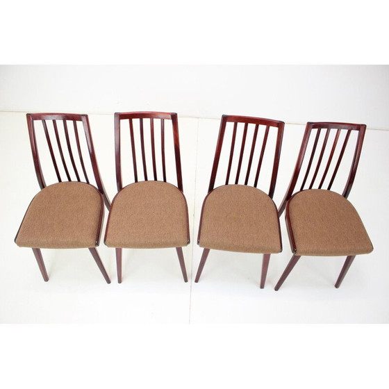 Image 1 of Set van 4 vintage houten eetkamerstoelen van Jitona, Tsjecho-Slowakije 1970