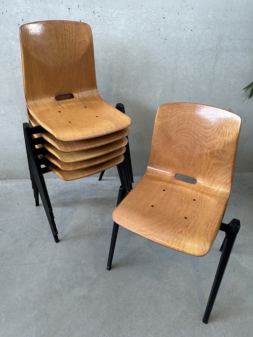 6x vintage S22 Galvanitas stoelen - Wim Rietveld