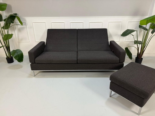 Brühl Tomo Sofa Kruk 2,5-zits Designer Bank Bruin Grijs