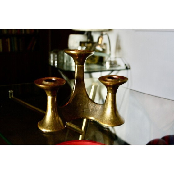 Image 1 of Vintage bronzen kandelaar van Michael Harjes, Denemarken 1960