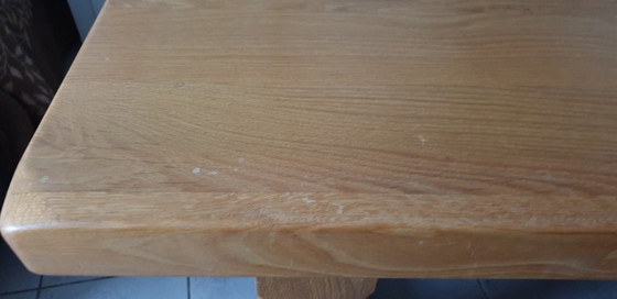 Image 1 of Vintage Geloogd Eiken Eetkamer Tafel 