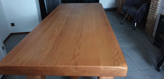 Image 1 of Vintage Geloogd Eiken Eetkamer Tafel 