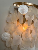 Set Van 2 Capiz Schelpen Lampen Wandlampen Goud Frame