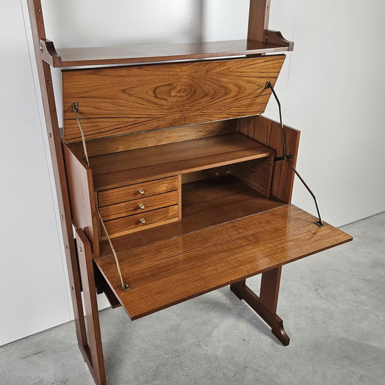 Image 1 of Vintage Italiaanse Boekenkast Met Bureau, Wallunit