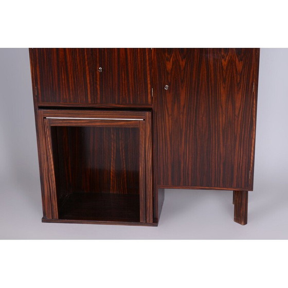 Image 1 of Vintage Art Deco secretaire in opaxiet glas, Tsjechoslowakije 1930