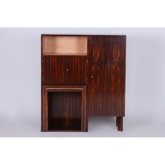 Image 1 of Vintage Art Deco secretaire in opaxiet glas, Tsjechoslowakije 1930