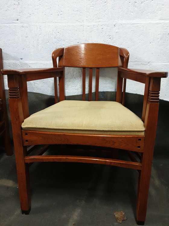 Image 1 of 6x Schuitema Jugendstil Eetkamer Armstoelen