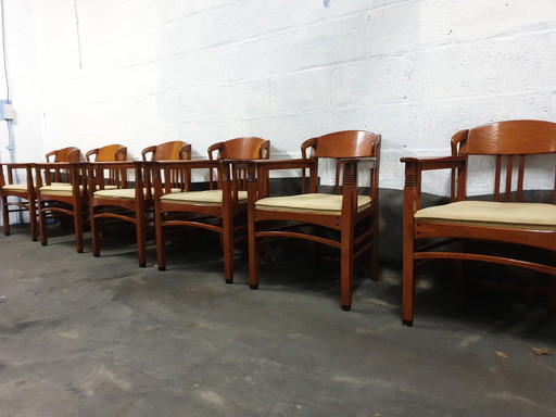 6x Schuitema Jugendstil Eetkamer Armstoelen