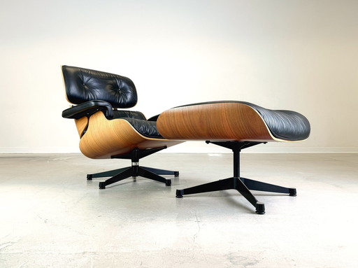 Eames Lounge Stoel Vitra Fauteuil Incl. Ottoman Zwart