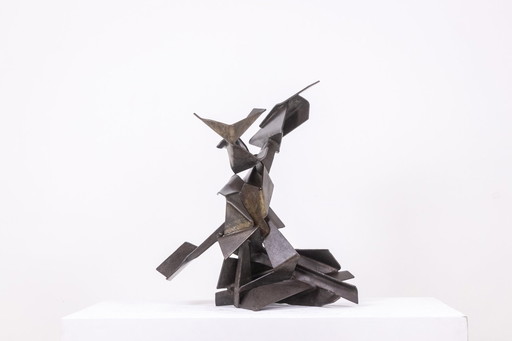 Jean Campa. Antiek metalen sculptuur. Circa 1980.