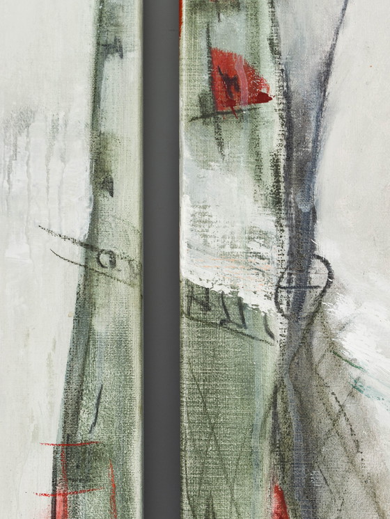 Image 1 of Jacqueline Bozon , Making choices (2 luik), Gemengde techniek, origineel, 200 x 100 cm.