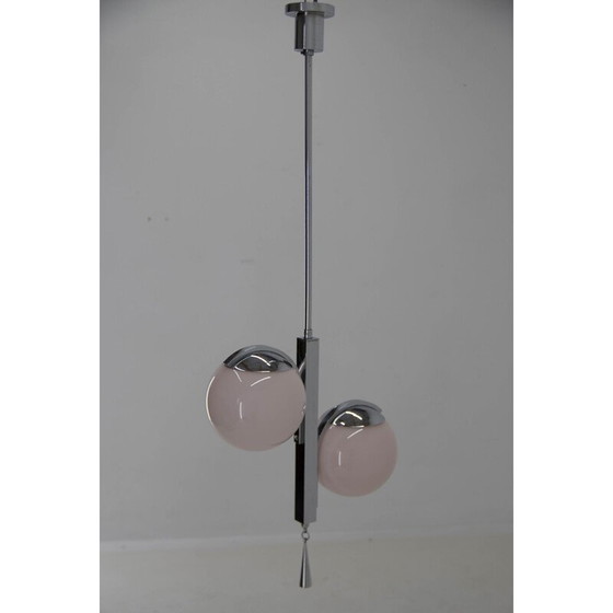 Image 1 of Vintage Art Deco hanglamp van roze glas, 1930