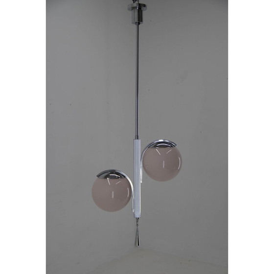 Image 1 of Vintage Art Deco hanglamp van roze glas, 1930