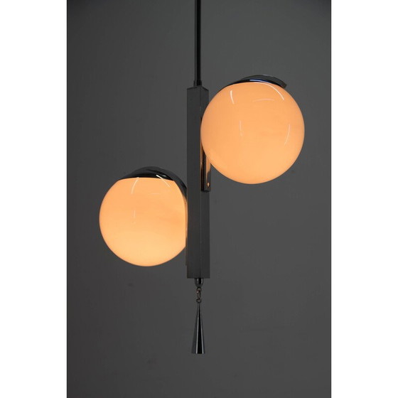 Image 1 of Vintage Art Deco hanglamp van roze glas, 1930