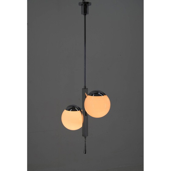 Image 1 of Vintage Art Deco hanglamp van roze glas, 1930