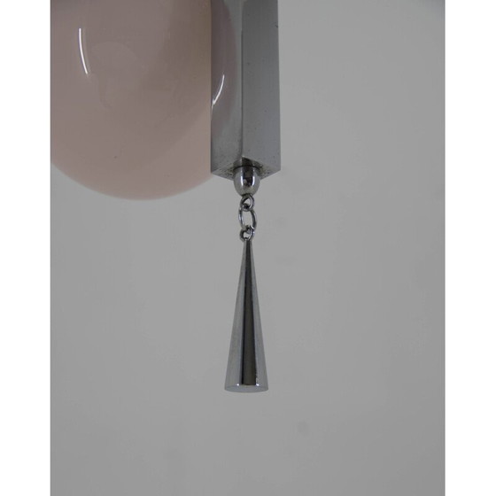 Image 1 of Vintage Art Deco hanglamp van roze glas, 1930