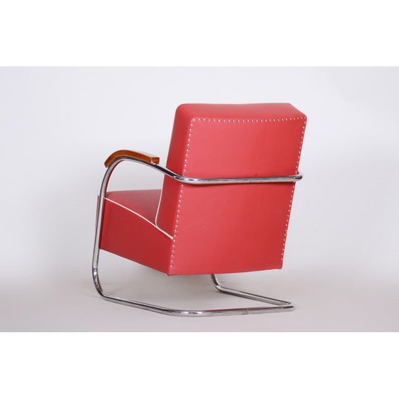 Image 1 of Vintage rood leren fauteuil van Mucke Melder, jaren 1930