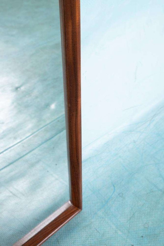 Image 1 of Minimalist spiegel teakhout, vintage design mirror Sweden