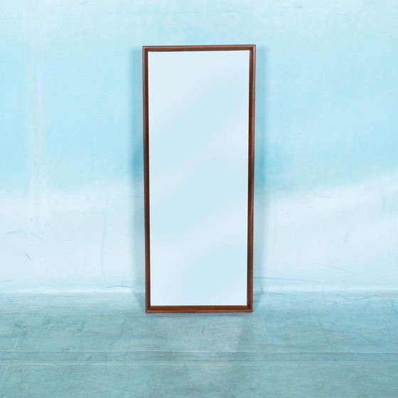 Image 1 of Minimalist spiegel teakhout, vintage design mirror Sweden
