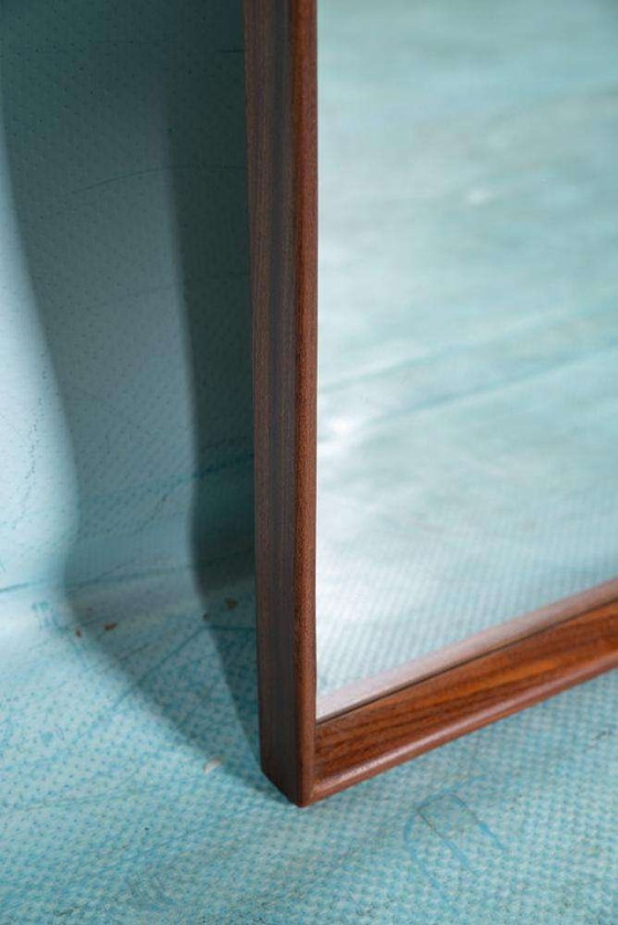 Image 1 of Minimalist spiegel teakhout, vintage design mirror Sweden