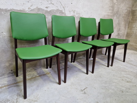 Image 1 of Set van 4 vintage stoelen opnieuw bekleed