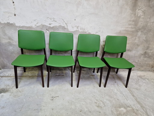 Set van 4 vintage stoelen opnieuw bekleed