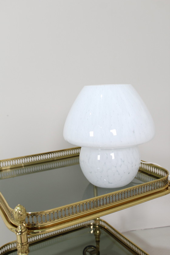 Image 1 of Vintage Mushroom Lamp - Wit Glas, Jaren '70