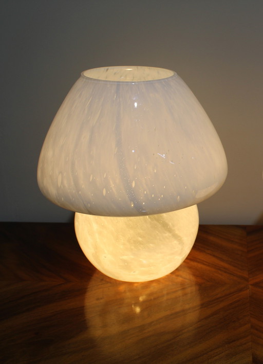 Vintage Mushroom Lamp - Wit Glas, Jaren '70