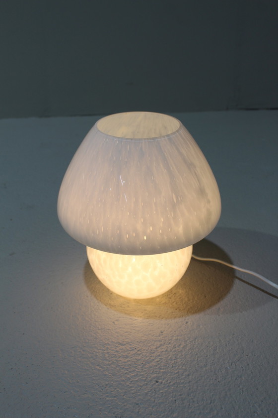 Image 1 of Vintage Mushroom Lamp - Wit Glas, Jaren '70