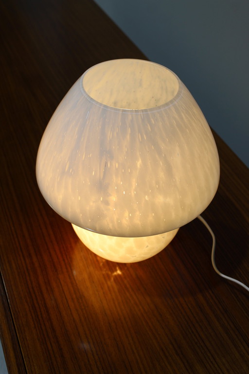 Vintage Mushroom Lamp - Wit Glas, Jaren '70