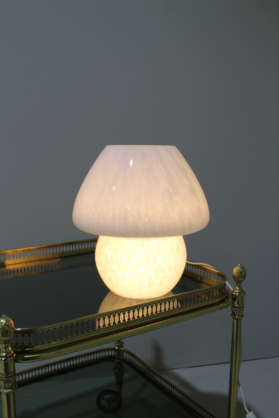 Image 1 of Vintage Mushroom Lamp - Wit Glas, Jaren '70