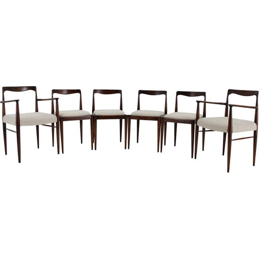 Set van 6 vintage eetkamerstoelen in boucle van Drevotvar Jablone, Tsjecho-Slowakije 1970