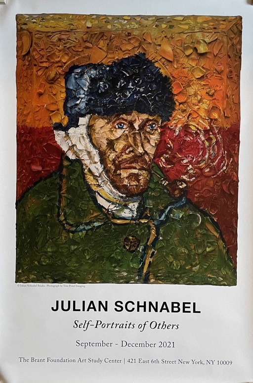 Julian Schabel, Van Gogh Zelfportret met ingezwachteld oor, Copyright Julian Schnabel Studio, 2021 Exibitie Poster...