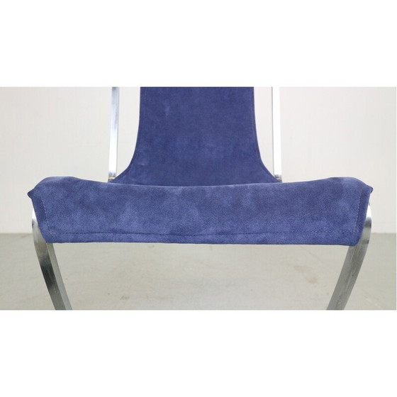 Image 1 of Set van 4 vintage eetkamerstoelen in fluweel en staal van Pierre Cardin voor Maison Jansen, Frankrijk 1970