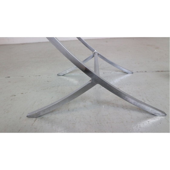 Image 1 of Set van 4 vintage eetkamerstoelen in fluweel en staal van Pierre Cardin voor Maison Jansen, Frankrijk 1970