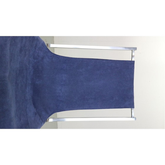 Image 1 of Set van 4 vintage eetkamerstoelen in fluweel en staal van Pierre Cardin voor Maison Jansen, Frankrijk 1970