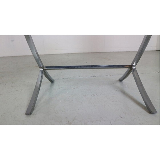 Image 1 of Set van 4 vintage eetkamerstoelen in fluweel en staal van Pierre Cardin voor Maison Jansen, Frankrijk 1970