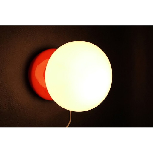 Vintage opaline glazen tafellamp van Stepan Tabery, Tsjecho-Slowakije 1970