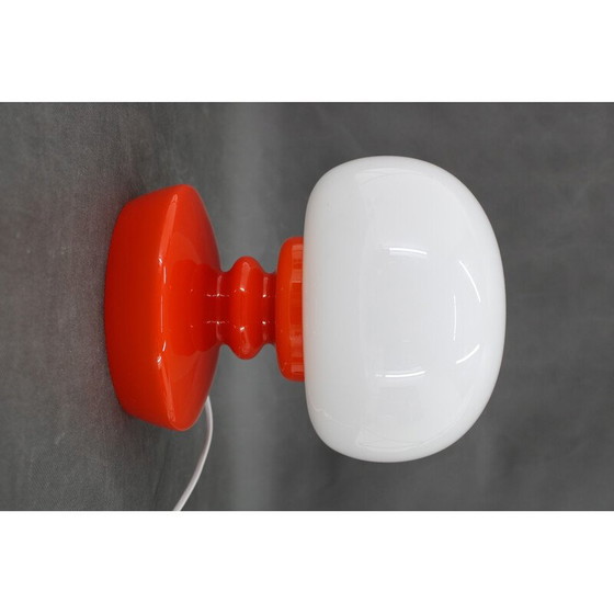 Image 1 of Vintage opaline glazen tafellamp van Stepan Tabery, Tsjecho-Slowakije 1970