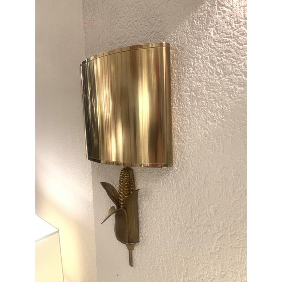 Image 1 of Paar vintage bronzen en messing wandlampen van Maison Charles, 1970