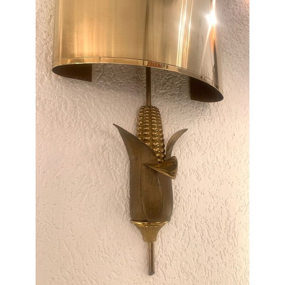 Image 1 of Paar vintage bronzen en messing wandlampen van Maison Charles, 1970