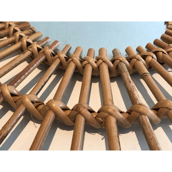 Image 1 of Vintage rotan spiegel, 1970