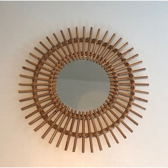 Image 1 of Vintage rotan spiegel, 1970