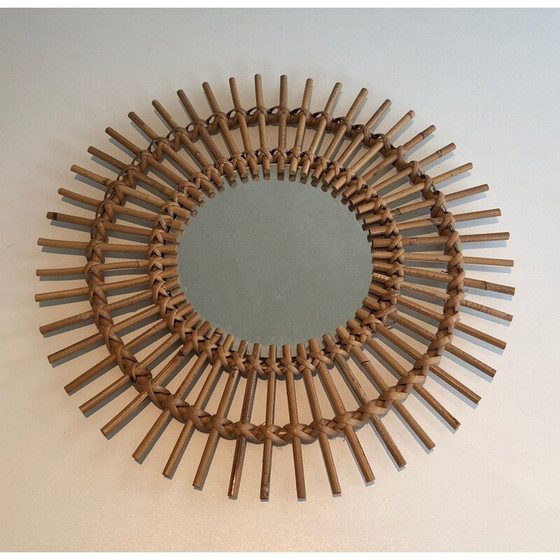 Image 1 of Vintage rotan spiegel, 1970