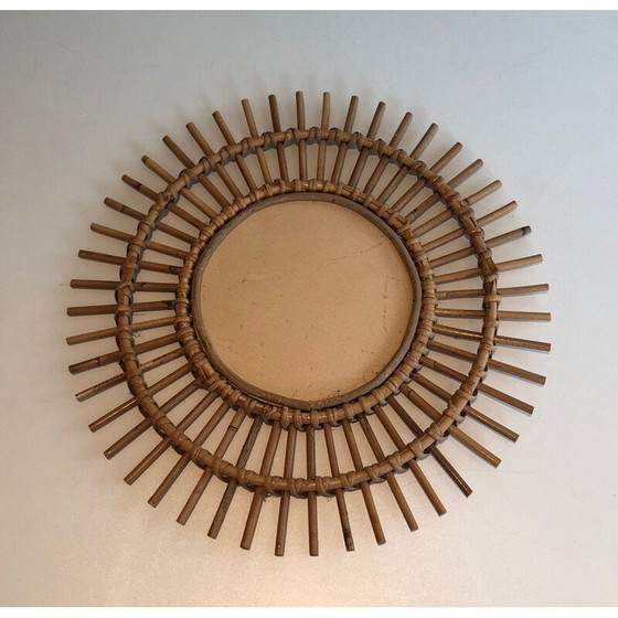 Image 1 of Vintage rotan spiegel, 1970