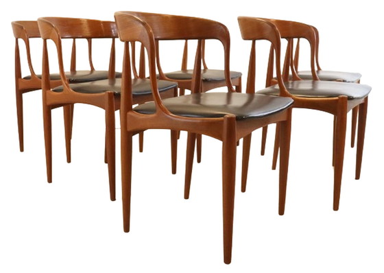 Image 1 of 6x Johannes Andersen voor Uldum stoelen eetkamerstoelen vintage